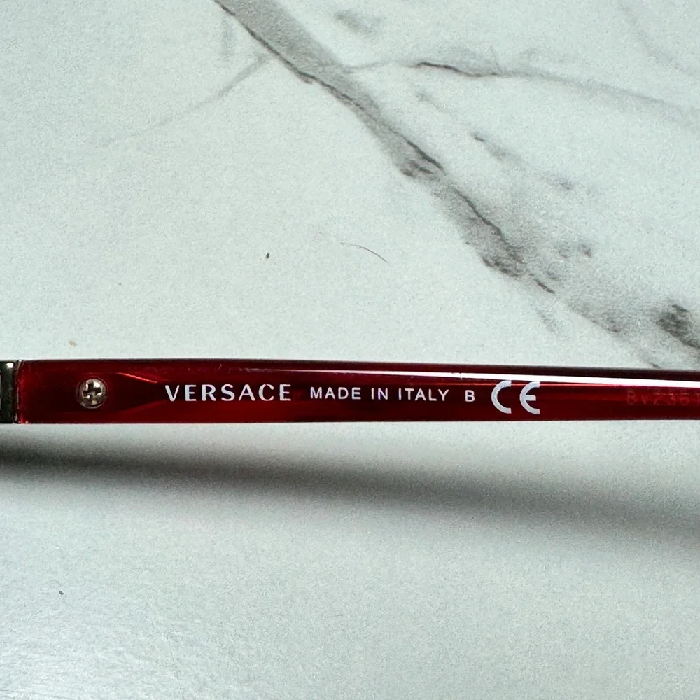Versace Dark Red Havana Eyeglasses MOD 3186 5184 54-16-140 Rectangle Frames
